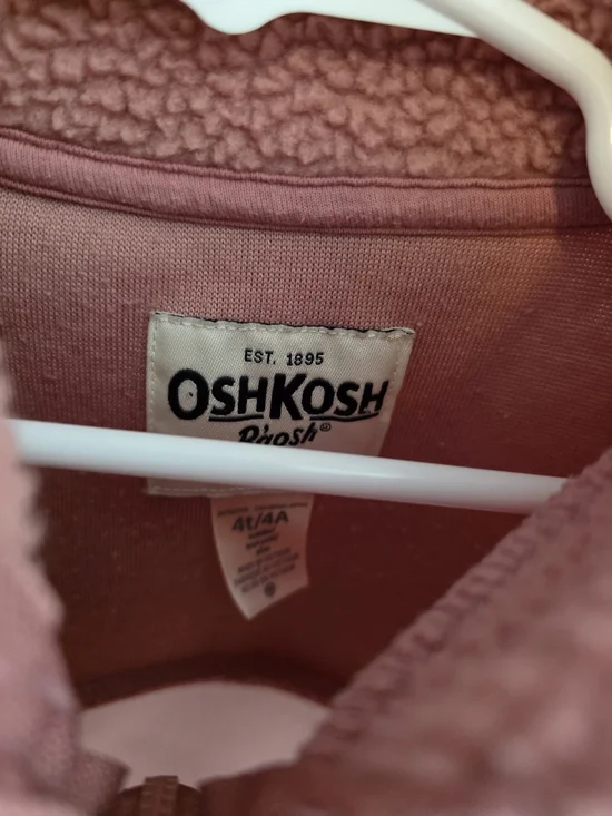 OshKosh B'gosh Pink 4t Sherpa Kids Matching Set Outfit Sweatshirt Pants - Picture 3 of 7